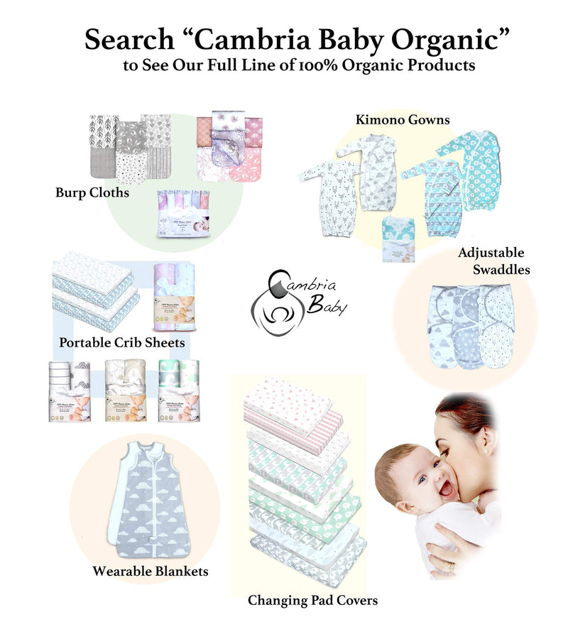  [AUSTRALIA] - Cambria Baby 100% Organic Cotton Adjustable Swaddle Wrap for Newborn Baby 0-3 Mo (Neutral Gray 3Pk) Neutral Gray 3pk