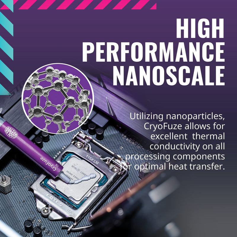  [AUSTRALIA] - Cooler Master CryoFuze Ultra-High Performance Thermal Paste, Nanoparticles, High CPU/GPU Conductivity W/m.k= 14m, Non Corrosive Formula, Temperature -50°C up to 250°C for CPU and GPU Coolers W/m.k= 14