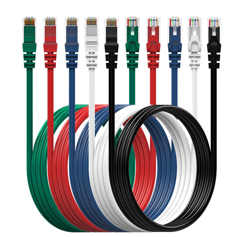  [AUSTRALIA] - Rankie RJ45 Cat6 Snagless Ethernet Patch Cable, 5-Pack, 5 Feet, 5-Color Combo