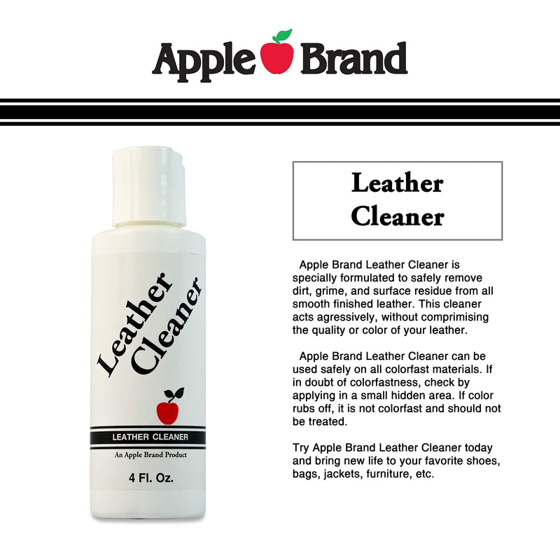  [AUSTRALIA] - Apple Brand Leather Cleaner 4 oz | Great for Shoes, Boots, Handbags, Car Upholstery, Furniture- Removes Surface Dirt, Grime, Salt and More From Finished Leathers