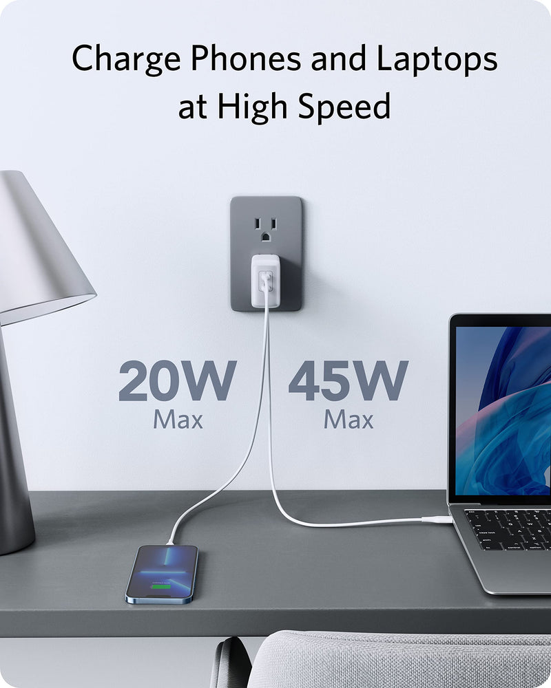  [AUSTRALIA] - Anker USB C Charger, 725 Charger (Nano II 65W) PPS Fast Charger Adapter, Foldable Compact Charger for MacBook Pro/Air, iPad Pro, Galaxy S20/S10, Dell XPS 13, Note 20/10+, iPhone 13, Pixel, and More White