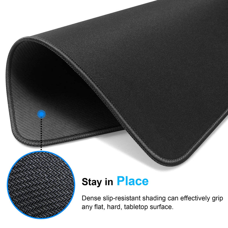  [AUSTRALIA] - MROCO Mouse Pad [30% Larger] with Non-Slip Rubber Base, Premium-Textured & Waterproof Computer Mousepad with Stitched Edges, Mouse Pads for Computers, Laptop, Gaming, Office & Home, 8.5 x 11 in, Black LARGE (8.5" x 11") Office/ 1 Pack