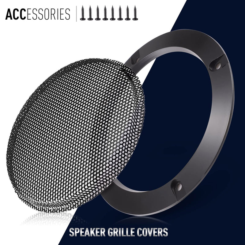  [AUSTRALIA] - Facmogu 2PCS 5in Universal Speaker Grills, Black Round Speaker Grill Mesh Decorative for Speaker Mounting & Home Audio DIY, Speaker Grille Protector with 8PCS Screws 5 Inch