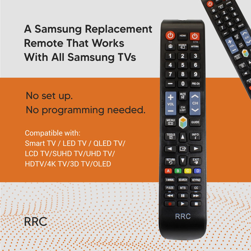  [AUSTRALIA] - RRC Universal Replacement Remote for Samsung LED/LCD 4K & QLED TVs (2021 & 2022 Models and Older) with Smart Home Button - No Programming Required