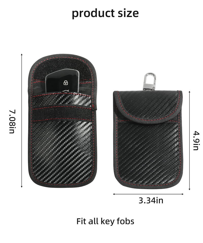  [AUSTRALIA] - AOCISKA 2PCS Faraday Key Fob Protector,Premium Faraday Bags Car RFID Signal Blocking Key Fob Protector,Anti-Hacking RFID Key Faraday Cage,Carbon Fiber Material Anti-Theft Faraday Pouch