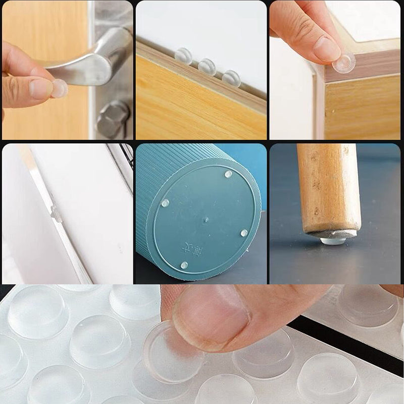  [AUSTRALIA] - 100pcs Cabinet Door Bumpers Clear Rubber Stoppers Bumpers Self Adhesive Cupboard Door Drawer Furniture Bumpers Glass Tops Cutting Boards Picture Frames 1/2"