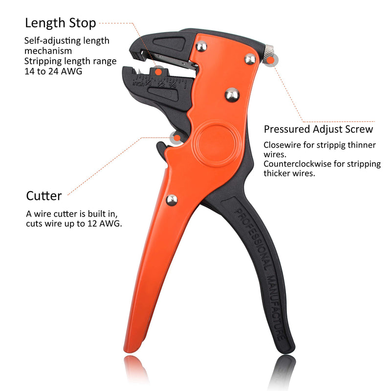  [AUSTRALIA] - Wire Stripper,Yangoutool Automatic Wire Stripping Tool and Wire Stripper Tool 2 In 1 for Flat Ribbon Wire and Electrical or Automotive Repair