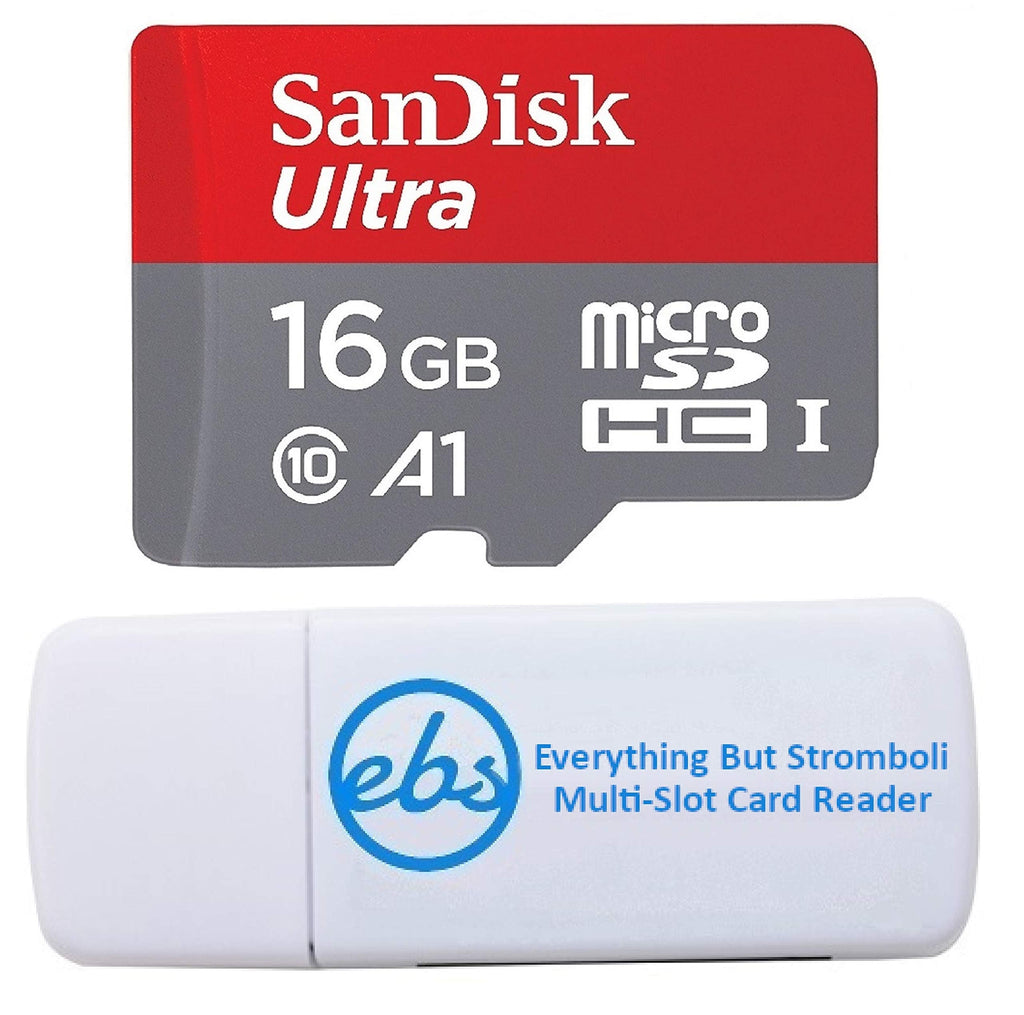  [AUSTRALIA] - SanDisk 16GB Ultra MicroSD Memory Card for ReoLink Indoor Camera Works with RLC-510A, RLC-520A, RLC-810A (SDSQUAR-016G-GN6MN) UHS-I - Bundle with (1) Everything But Stromboli Micro & SD Card Reader