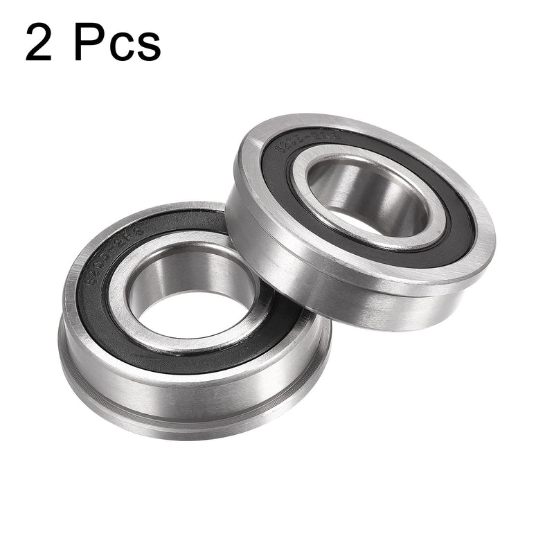  [AUSTRALIA] - uxcell F6205-2RS Flanged Ball Bearing 25x52x15mm Double Sealed Chrome Steel Bearings 2pcs