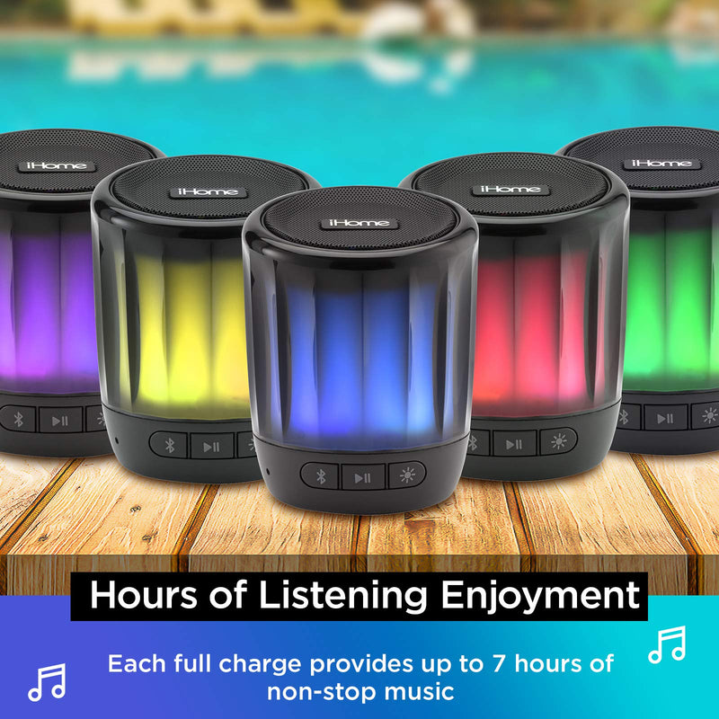 iHome PlayGlow Mini Portable Bluetooth Speaker - Rechargeable Color Changing Audio Device Perfect for Listening Anywhere (Model iBT810) - LeoForward Australia
