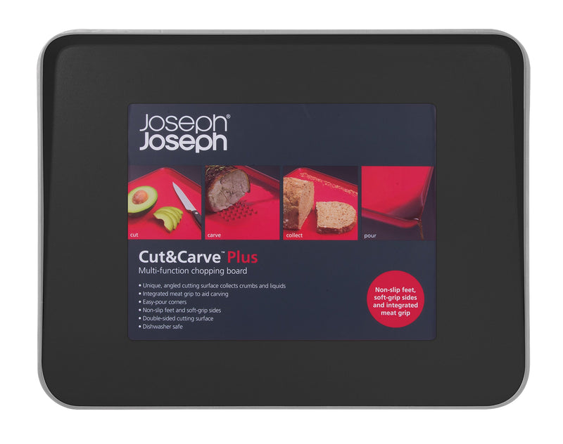  [AUSTRALIA] - Joseph Joseph Cut & Carve Multi-Function Cutting Board, Large, Black