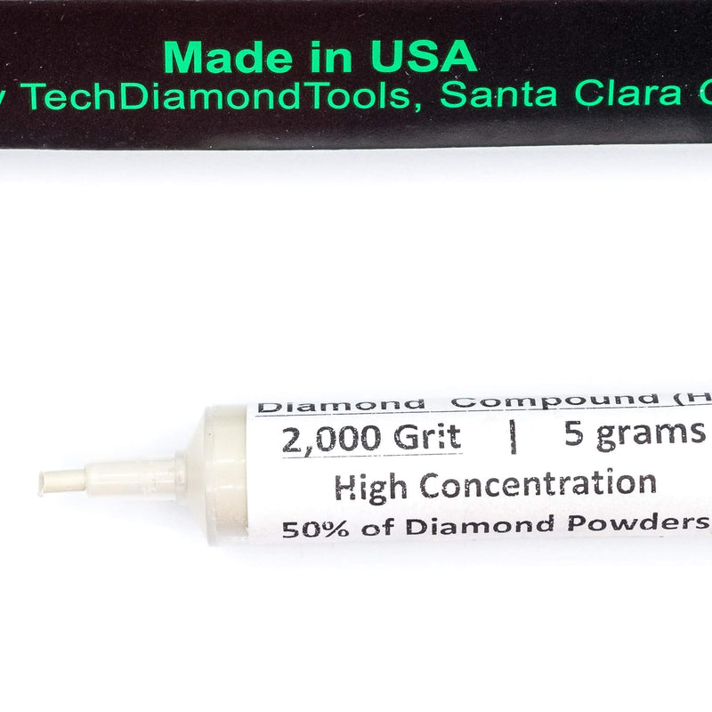  [AUSTRALIA] - TechDiamondTools Diamond Polishing Compound Polishing Paste 2,000 Grit 4-8 Microns for Marble Glass Metal Rock Jewelry Resin Silver Chrome Gemstone with High Concentration of Diamond Powder USA Made 2,000 grit / 4 - 8 microns