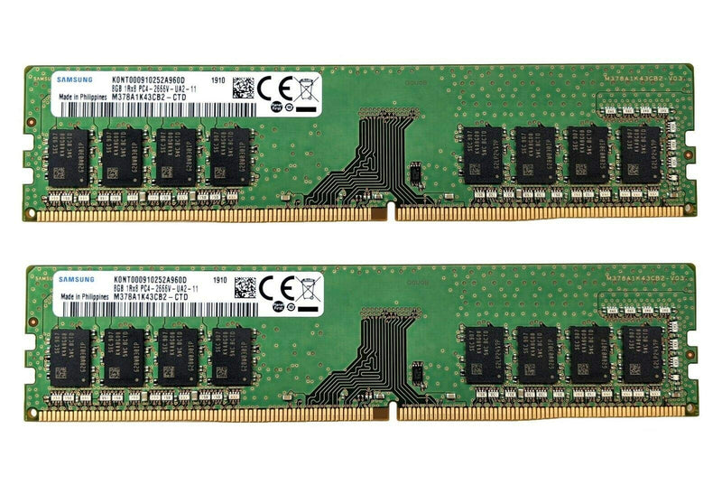  [AUSTRALIA] - Samsung 16GB (2x8GB) DDR4 2666MHz DIMM PC4-21300 UDIMM Non-ECC 1Rx8 1.2V CL19 288-Pin Desktop Computer RAM Memory Upgrade Kit M378A1K43CB2-CTD