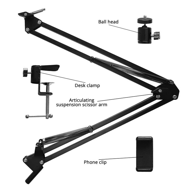 Da Vinci Eye Overhead Webcam and Phone Holder - Flexible Arm Mobile Stands -Camera Holder with Clamps for Live Streaming and Recording Videos - Adjustable Tablet Mounting Stand with Clips - LeoForward Australia