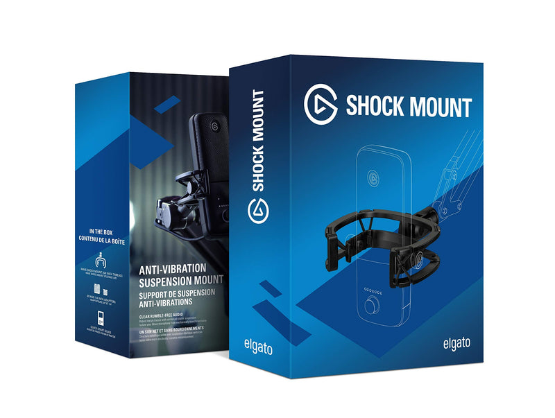  [AUSTRALIA] - Elgato Wave Shock Mount: Maximum Isolation from Vibration Noise, Steel Chassis with Reinforced Elastic Suspension, Custom Built for Elgato Wave Microphones