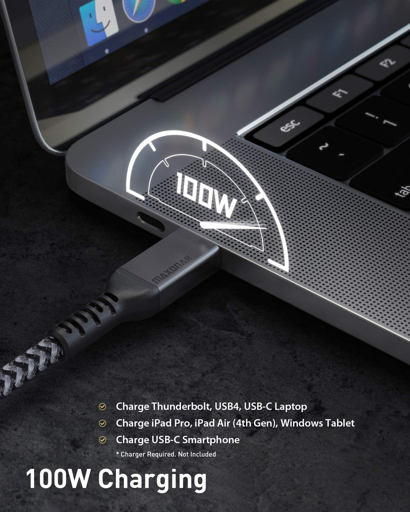 USB4 Compatible with Thunderbolt 4 Cable 4Ft, Maxonar 40Gbps Cable with 100W Charging and 8K@30Hz 5K@60Hz or Dual 4K Video Compatible with Thunderbolt 4, USB4, Thunderbolt 3, USB-C (Certified) 1.2 Meters - LeoForward Australia