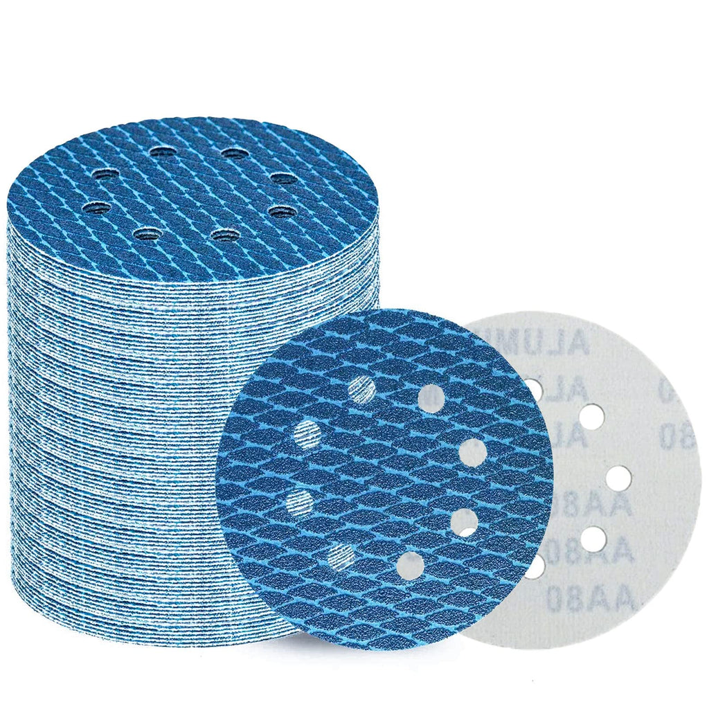  [AUSTRALIA] - Pack of 80 125 mm Velcro sandpaper, eccentric sanding discs, 8-hole grain 60-400 diamond shape sanding pads, abrasive resistant to clogging for eccentric sander sander polishing machine 60/80/120/150/180/240/320/400