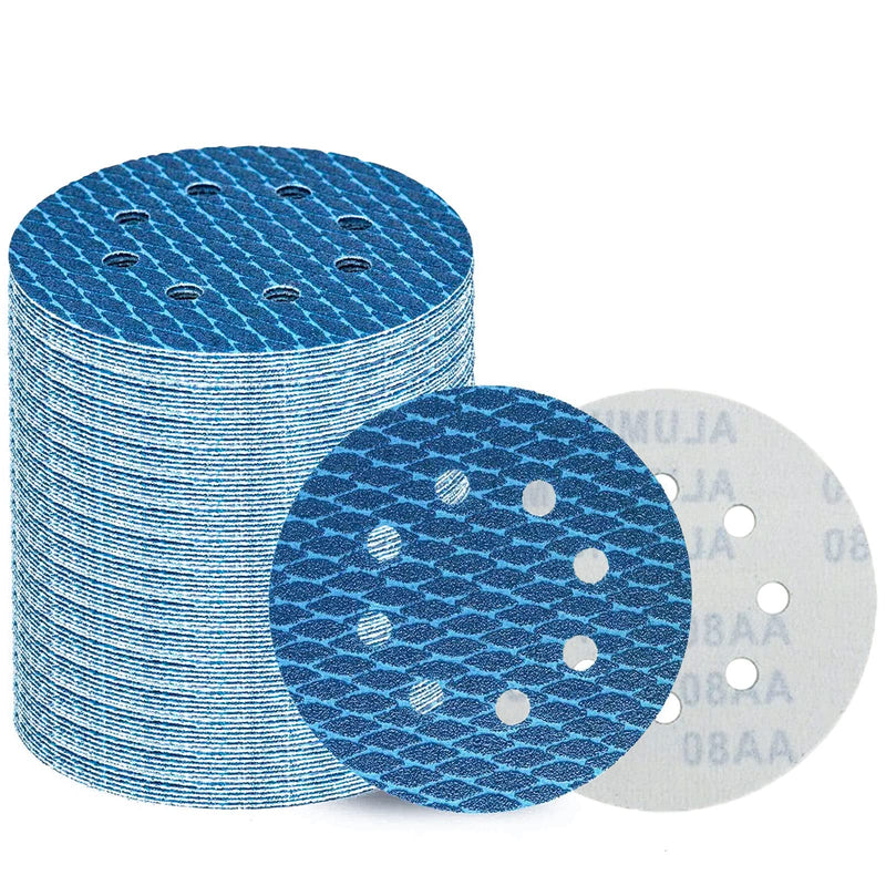  [AUSTRALIA] - Pack of 80 125 mm Velcro sandpaper, eccentric sanding discs, 8-hole grain 60-400 diamond shape sanding pads, abrasive resistant to clogging for eccentric sander sander polishing machine 60/80/120/150/180/240/320/400