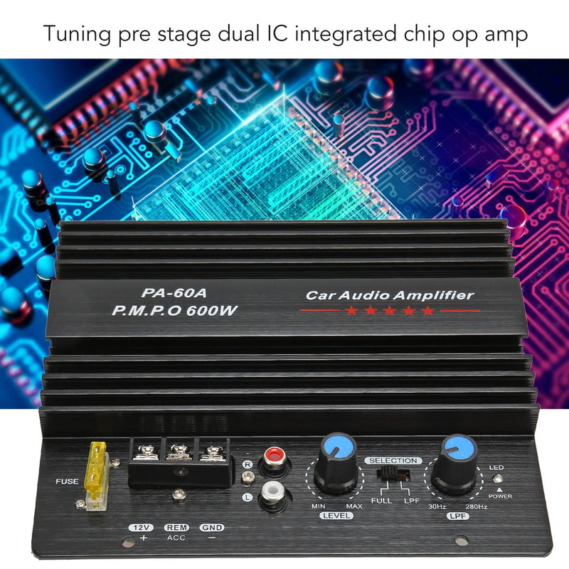  [AUSTRALIA] - Car Audio Power Amplifier Board, 12V 600W High Power Bass Subwoofer Amp for Car Speaker Modification