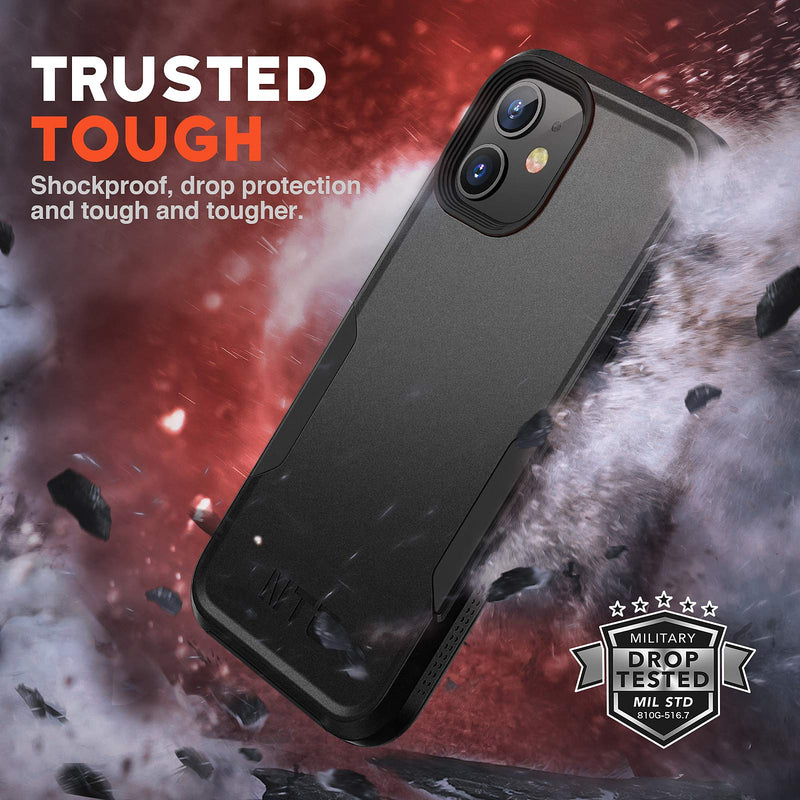  [AUSTRALIA] - NTG Designed for iPhone 12 Case & iPhone 12 Pro Case, Heavy-Duty Tough Rugged Lightweight Slim Shockproof Protective Case for iPhone 12 6.1 Inch,Black Black