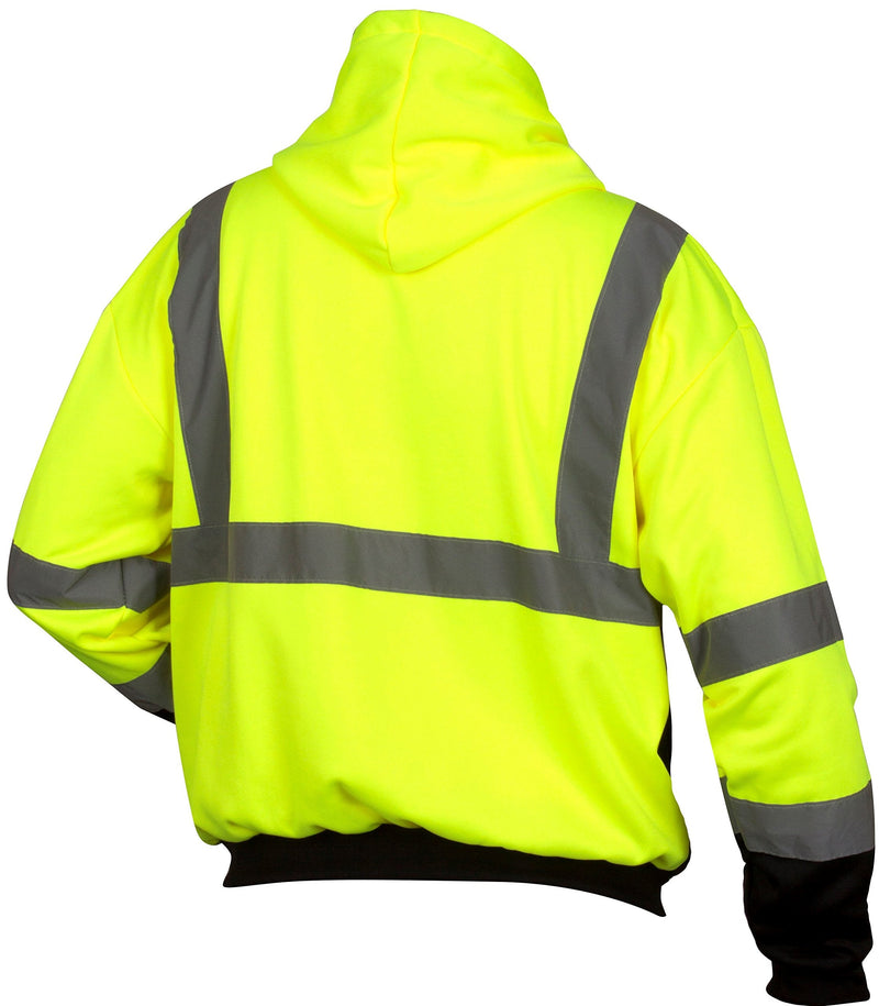  [AUSTRALIA] - Pyramex RSZH3210L RSZH32 Series Sweatshirts Hi-Vis Lime Zipper Sweatshirt with Black Bottom - Size Large, Green