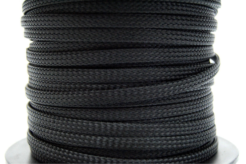  [AUSTRALIA] - BLACK 1/4 100FT BRAIDED EXPANDABLE FLEX SLEEVE WIRING HARNESS LOOM WIRE COVER