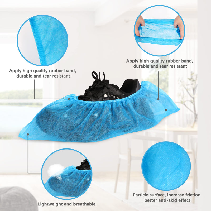  [AUSTRALIA] - Disposable Shoe Covers,100 PCS (50 Pairs) Green Convenience Boot Cover, Waterproof, Non-slip, Dustproof, Protect Your Shoes, Floor, Carpet, One Size Fit Most(CPE Plastic)