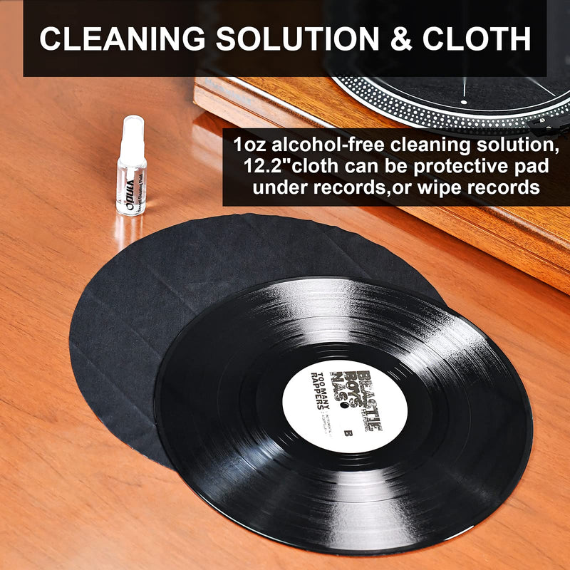  [AUSTRALIA] - Vinyl Record Cleaner Kit 5-in-1,Anti Static Carbon Fiber Vinyl Record Cleaning Brush,Turntable Stylus Cleaning Gel,Air Blower Cleaner,Cleaning Cloth,Cleaning Solution Liquid,Vinyl Record Cleaning Kit