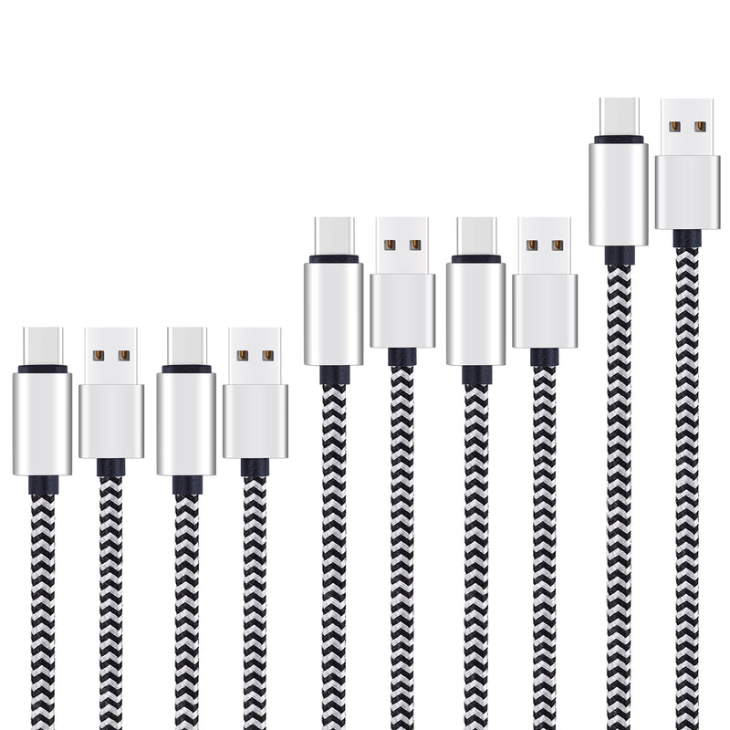  [AUSTRALIA] - Ailun USB Type C Cable, 3.3Ft 3.3Ft 6.6Ft 6.6Ft 9.9 Ft 5Pack High Speed Type C to USB A Sync Charging Nylon Braided Cable for USB Type C Devices 3Ft 3Ft 6Ft 6Ft 10Ft BlackWhite