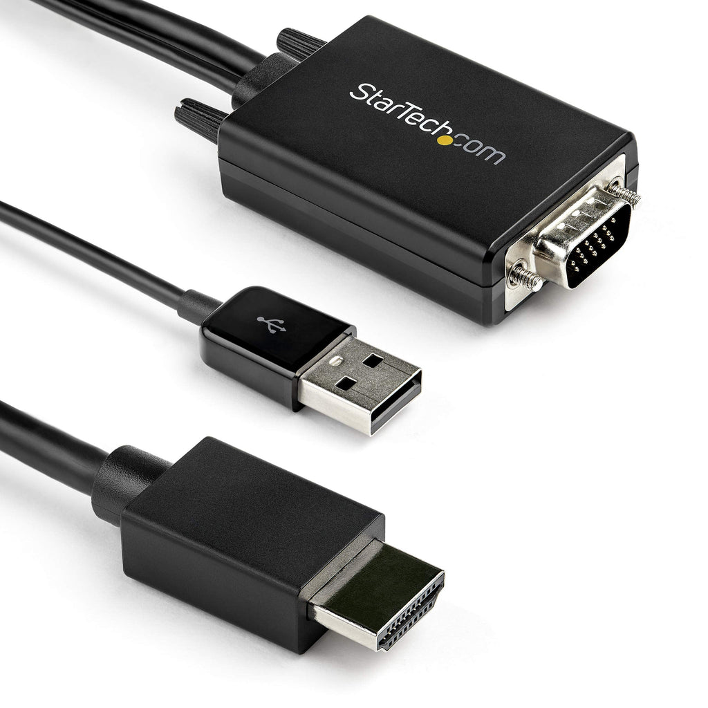  [AUSTRALIA] - StarTech.com 6ft VGA to HDMI Converter Cable with USB Audio Support & Power - Analog to Digital Video Adapter Cable to Connect a VGA PC to HDMI Display - 1080p Male to Male Monitor Cable (VGA2HDMM2M)