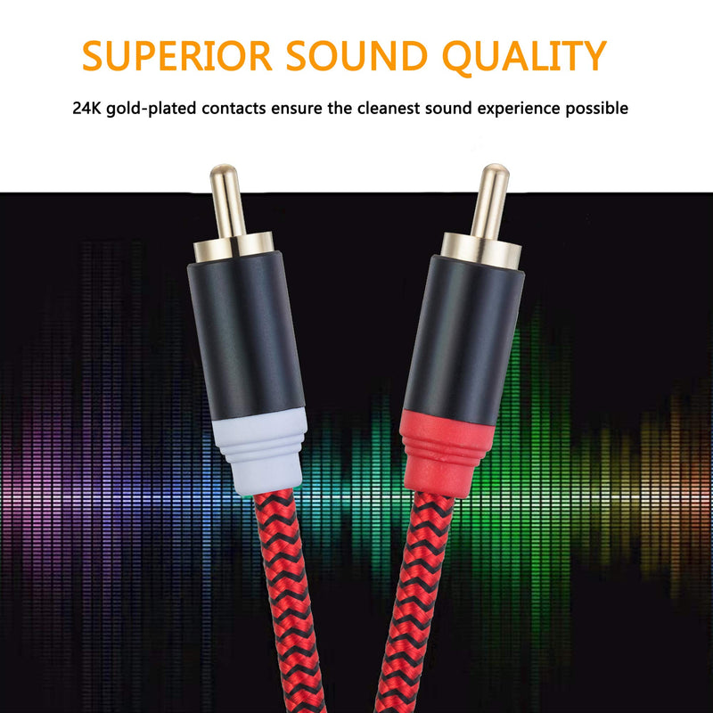  [AUSTRALIA] - RCA Cable 20Ft,2Rca Male to 2-RCA Male Audio Stereo Subwoofer Cable [Hi-Fi Sound] Nylon-Braided Auxiliary Audio Cord for Home Theater, HDTV, Amplifiers, Hi-Fi Systems,Speakers and etc(20Ft/6M) 20Ft/6M