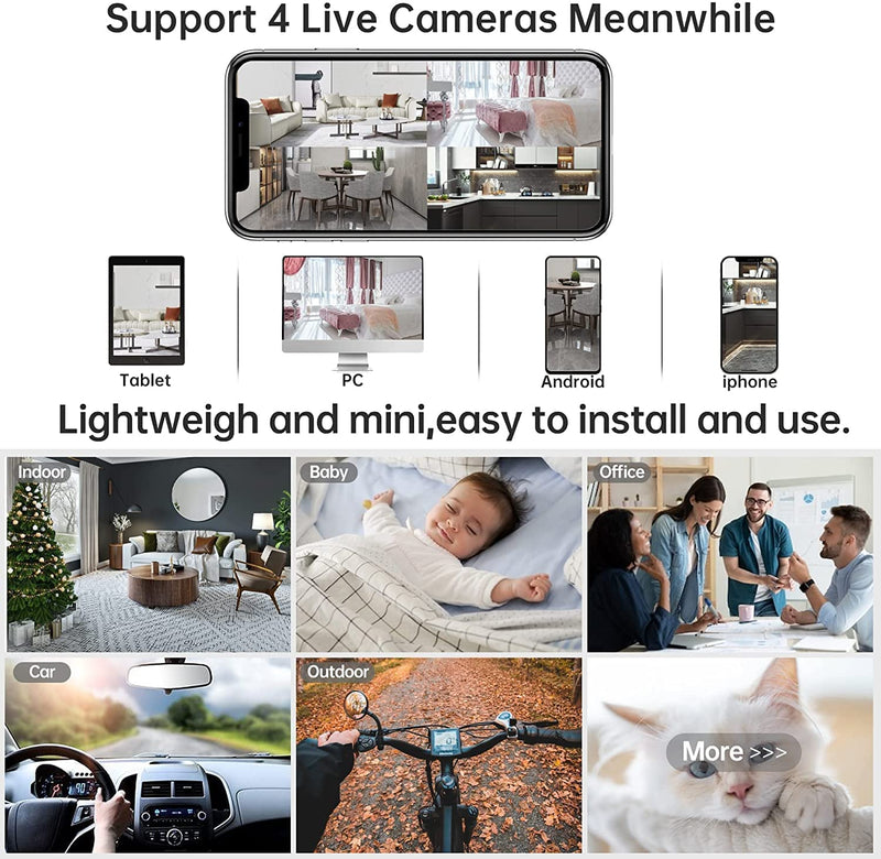  [AUSTRALIA] - BLKUOPAR 1080P WiFi Camera, 2.4G Smart Indoor Pet Dog Cat Cam, Phone APP,Security Camera with Motion Detection, Cameras for Home, Dome Cameras for Surveillance