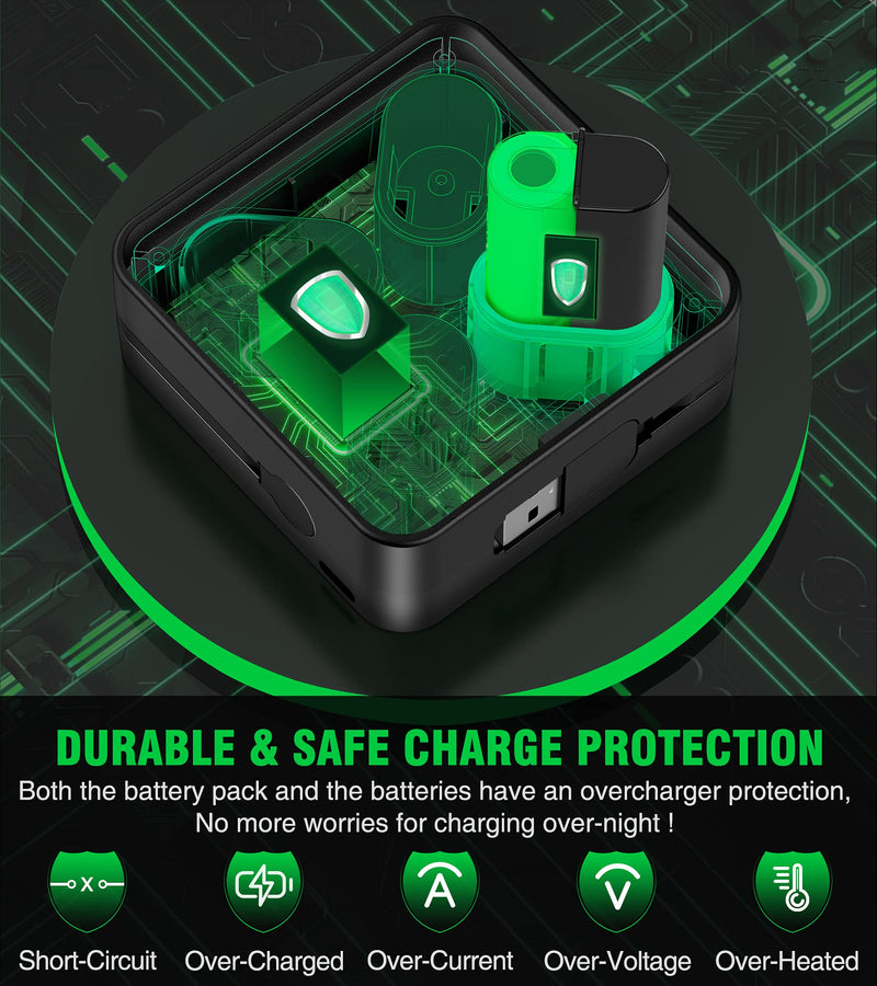  [AUSTRALIA] - Charger for Xbox One Controller Battery Pack, with 4 x 2550mAh Rechargeable Xbox One Series X Battery Charger Charging Kit for Xbox One Xbox Series S/X, Xbox One X/S/Elite Controllers