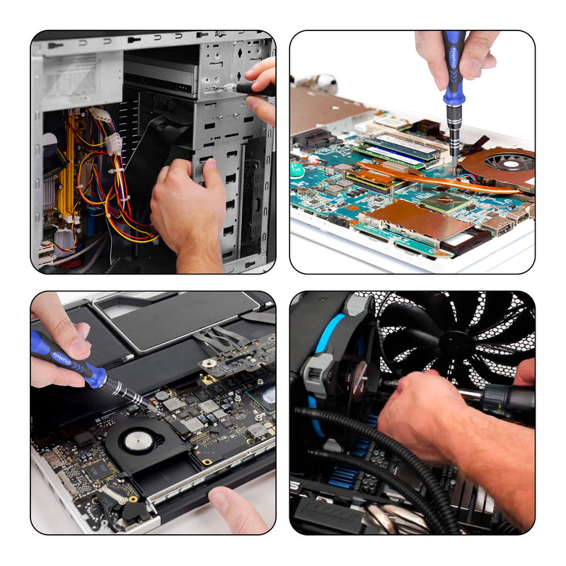  [AUSTRALIA] - 122 in 1 Professional Laptop Repair Screwdriver Set, Precision PC, Computer Repair Kit, with 101 Magnetic Bit and 21 Practical Repair Tools, Suitable for MacBook, Tablet, PS4, Xbox Controller Repair BLUE
