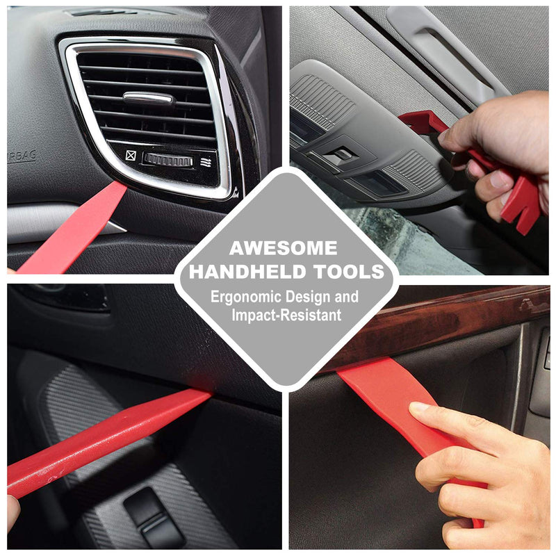  [AUSTRALIA] - Car Door Clip Panel Trim Install Removal Tool Kits for Car Dash Radio Audio Installer Pry Tool 9PCS