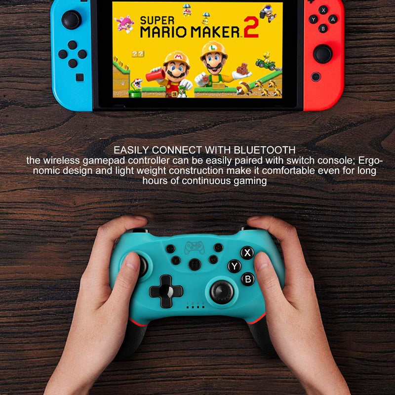  [AUSTRALIA] - Switch Controller, Wireless Pro Controller Gamepad Compatible with Switch Support Amibo, Wakeup, Screenshot and Vibration Functions-Blue