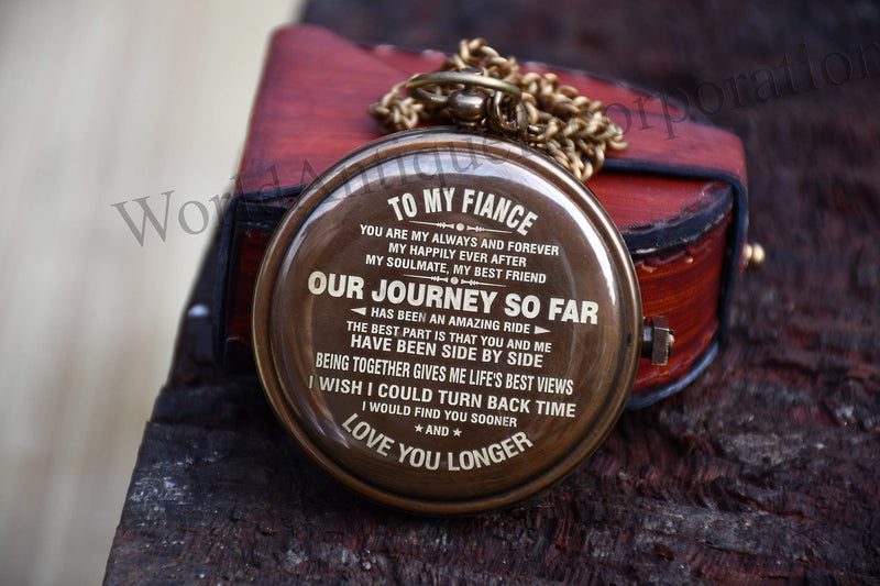 Personalized Compass, Gift for Husband, Son, to My Man, to My Fiancé, Dad, Boyfriend, for Customized Compass A-For fiance - LeoForward Australia