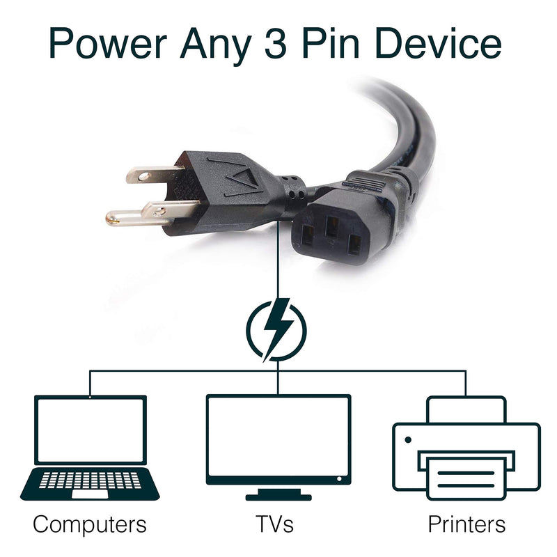  [AUSTRALIA] - C2G Power Cord, Replacement Power Cable, 3 Pin Connector, For Computers, TVs, Monitors, & More, 18 AWG, Black, 10 Feet (3.04 Meters), Cables to Go 03134 10ft Universal