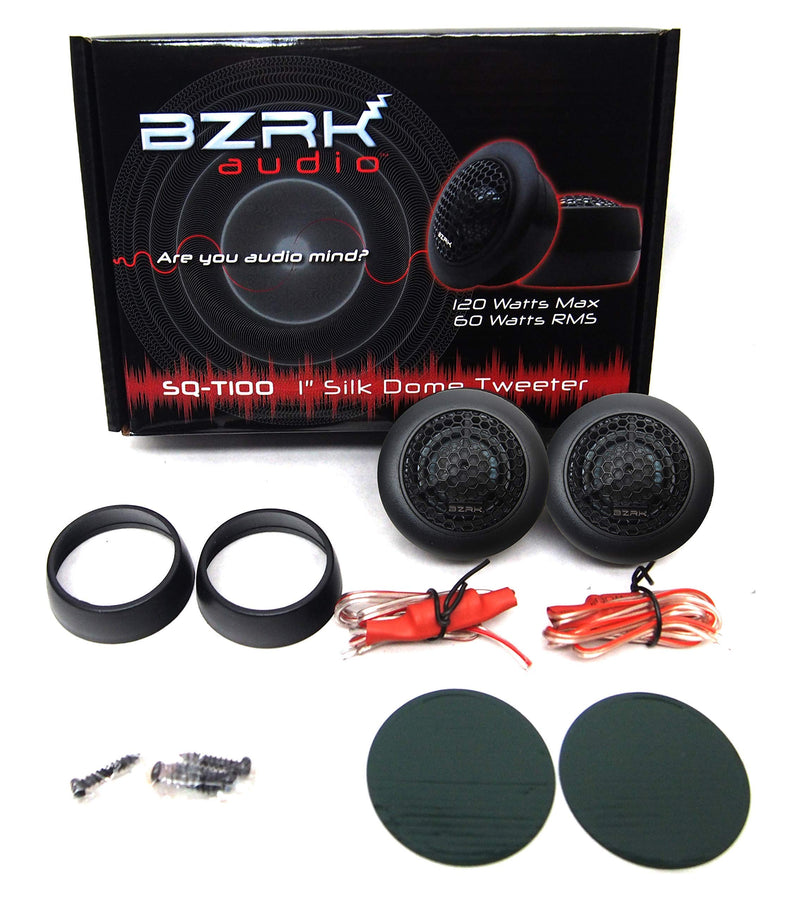 BZRK Audio SQ-T100 1 Inch Silk Dome Component Tweeters Pair 120 Watts Each - LeoForward Australia
