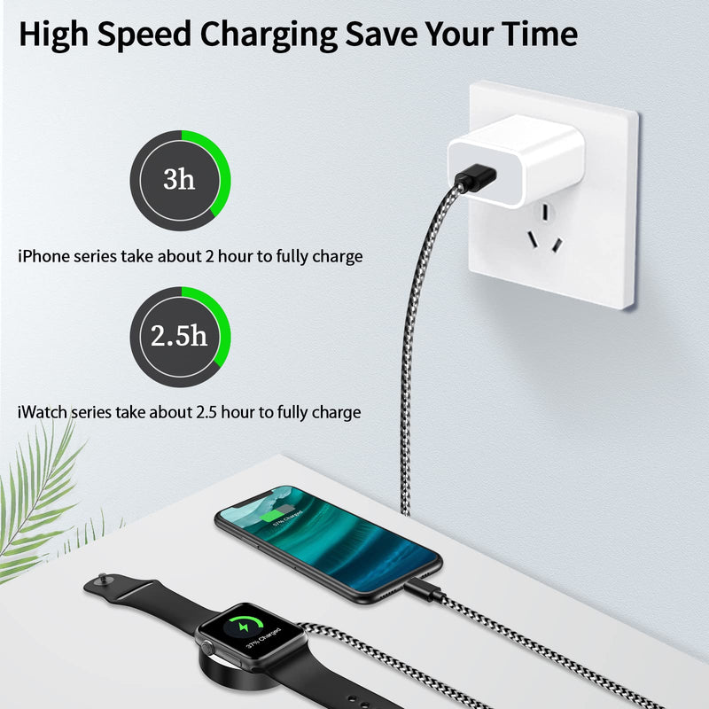  [AUSTRALIA] - 2 in 1 Watch Charger Cable for Apple Watch and iPhone/Airpods with 20W USB C, Wireless Watch Charger Cord Compatible with Apple Watch Series 7/6/SE/5/4/3/2/1 & Phone 13/12/11/X/XR/XS/XR Max