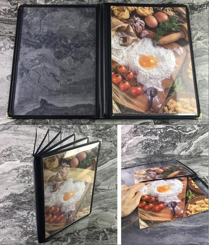  [AUSTRALIA] - COSMOS 4 Page 8 View Transparent Restaurant Menu Covers, Fits A4 Size Paper