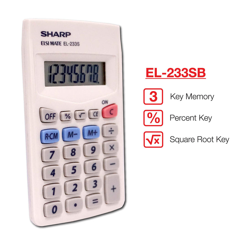 Sharp EL233SB Standard Function Calculator White - LeoForward Australia