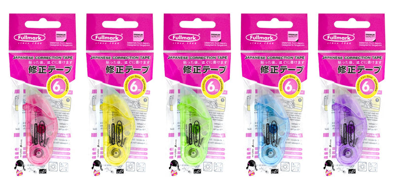  [AUSTRALIA] - Fullmark Correction Tape D White, Clean & Compact, Instant Correction, 0.2" X 236 Inches Each, 5 Pack + Free 5 Pack
