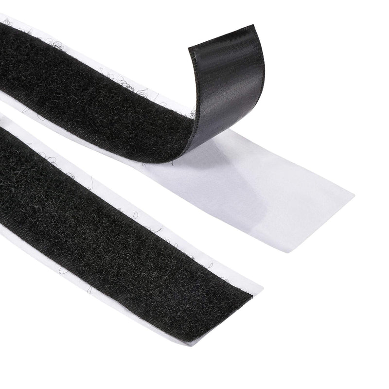  [AUSTRALIA] - uxcell Self Adhesive Tapes 1 Meter 3.28ft Hook and Loop Tapes Black Nylon Sticky Glue for Office Home