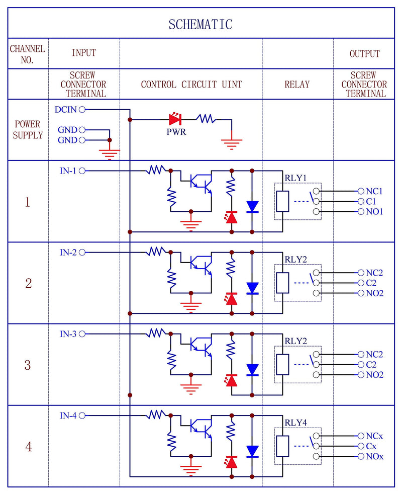  [AUSTRALIA] - OONO 4 SPDT 10Amp Power Relay Module for Raspberry Pi etc IoT Project, DC5V Version DC 5V