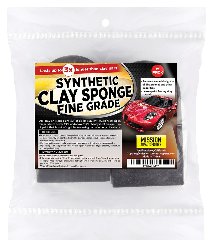  [AUSTRALIA] - 2 Pack - Fine Grade Synthetic Clay Bar Sponge for Car Detailing - Size Large - Lasts 3x Longer Than Traditional Clay Blocks - The Perfect Clay Block Alternative to Speed Through Clay Detailing like Ma