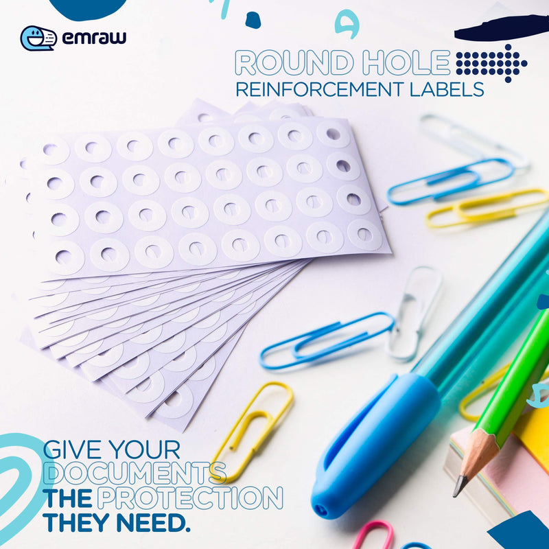 White Round Hole Reinforcement Labels, Strengthen and Repair Punched Holes, Stickers Self Adhesive Labels, for School Home and Office - by Emraw (Pack of 1088 Labels) 2 - LeoForward Australia