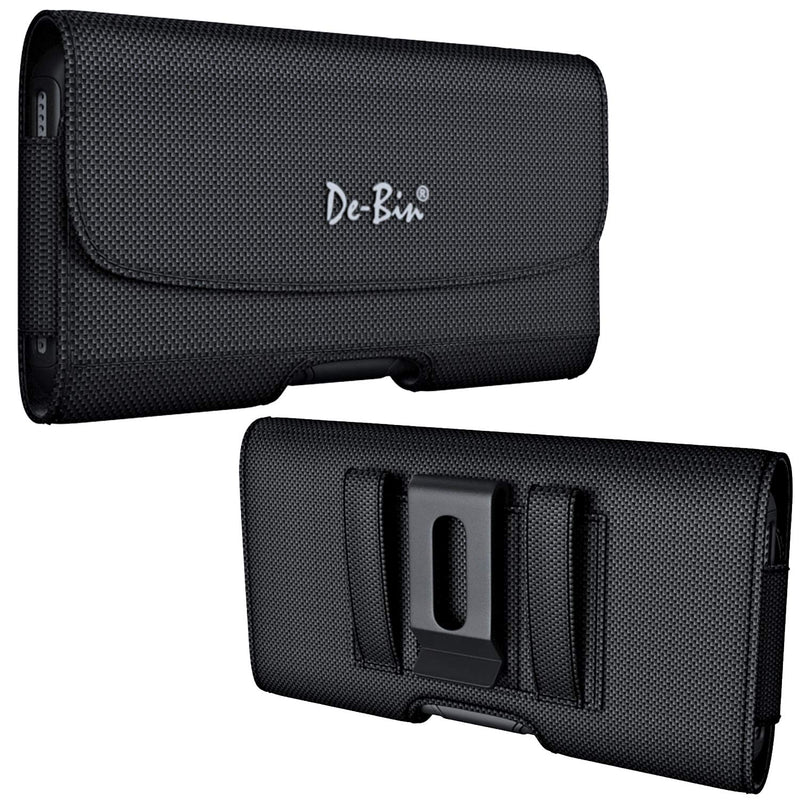  [AUSTRALIA] - De-Bin Holster for iPhone 13 Pro Max, 12 Pro Max, 11 Pro Max, Xs Max, Military Grade Nylon Cell Phone Case with Belt Clip / Loops Pouch Holder (Fits Large iPhone with Otterbox Commuter/Defender Case)