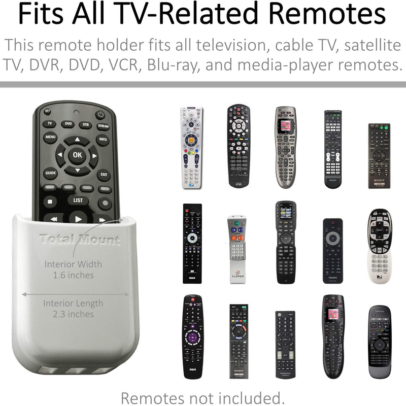  [AUSTRALIA] - TotalMount Universal Remote Control Holders (Quantity 2 - One Remote per Holder - White)