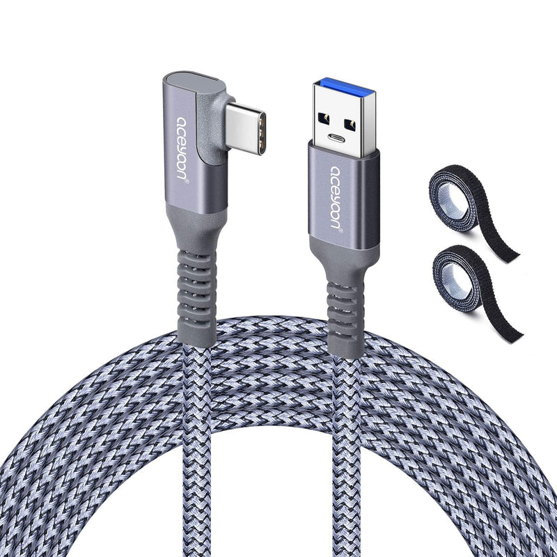  [AUSTRALIA] - aceyoon Link Cable 10ft Compatible for Oculus Quest 2/1, Braided USB 3.1 GEN1 to Right Angle USB C 5Gbps High Speed Data Transfer & Fast Charging VR Headset Cable for Oculus Link/Rift S 3M / 10ft